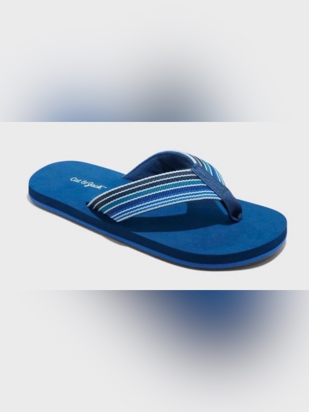 Cat & Jack Navy and Light Blue Striped Kids' Flip Flops